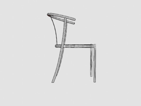 Elysia Dining Chair Steel Nature Spring Black 3Dモデル