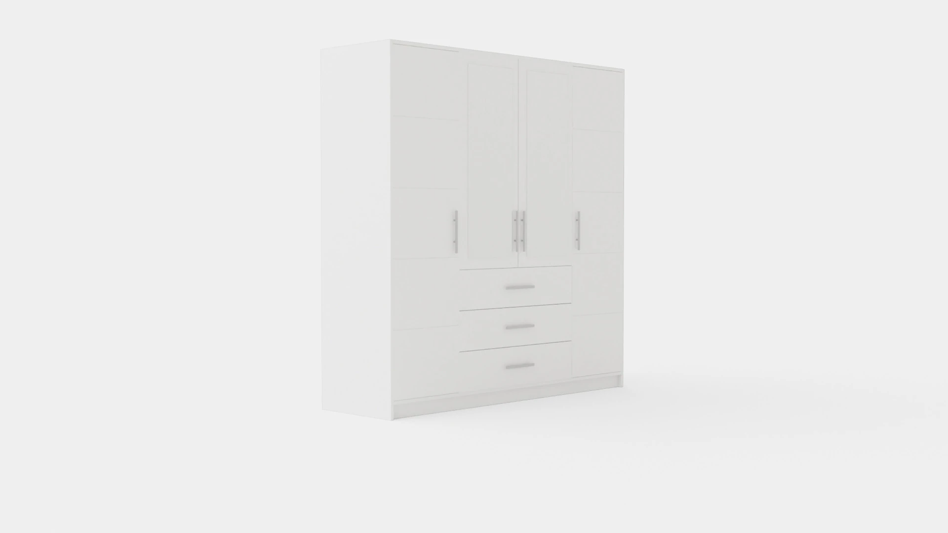 Escaldes Wardrobe White 3D Model .c4d .max .obj .3ds .fbx .stl .blend 
