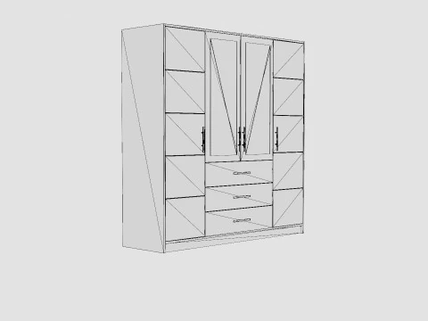 Escaldes Wardrobe White 3D Model