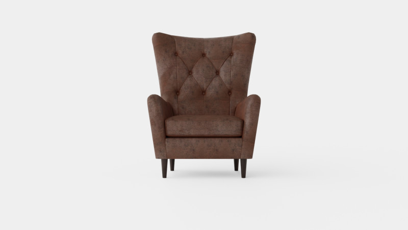 Fagersta Armchair Dark Brown 3D Model .c4d .max .obj .3ds .fbx .stl .blend
