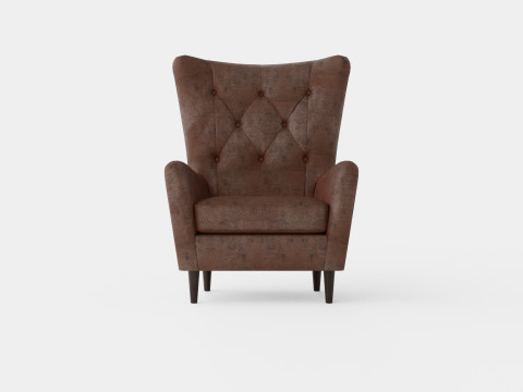 Fagersta Armchair Dark Brown 3D Model
