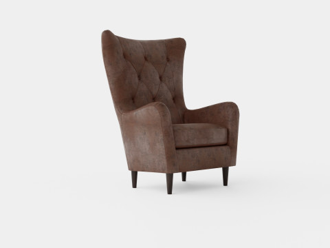 Fagersta Armchair Dark Brown 3D Model