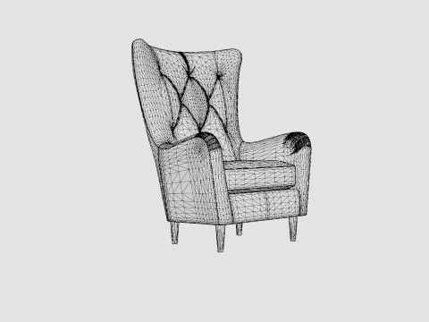 Fagersta Armchair Dark Brown 3D Model