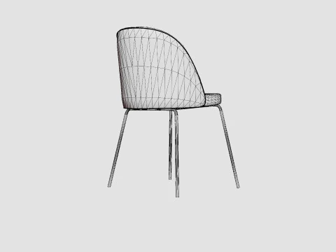 Felipe Dining Chair Velvet 3D Model
