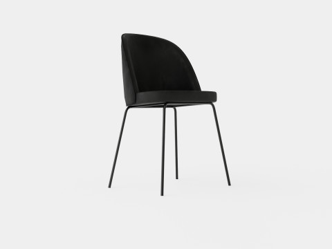 Felipe Dining Chair Velvet Black 3D Model