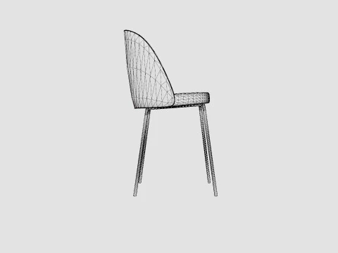 Felipe Dining Chair Velvet Black 3D Model