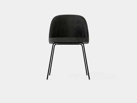 Felipe Dining Chair Velvet Gray Black 3D Model