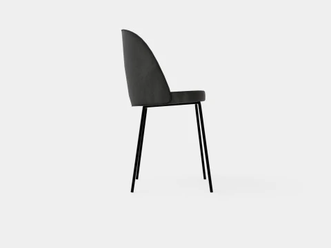 Felipe Dining Chair Velvet Gray Black 3D Model