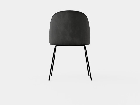 Felipe Dining Chair Velvet Gray Black Modelo 3D