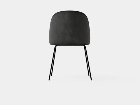 Felipe Dining Chair Velvet Gray Black 3D Model