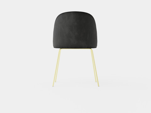 Felipe Dining Chair Velvet Gray Brass 3D मॉडल