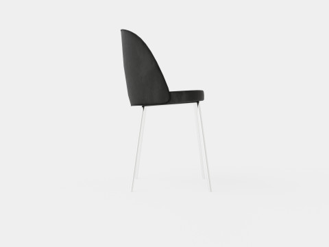 Felipe Dining Chair Velvet Gray Chrome 3D Model