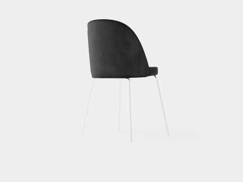 Felipe Dining Chair Velvet Gray Chrome 3D Model