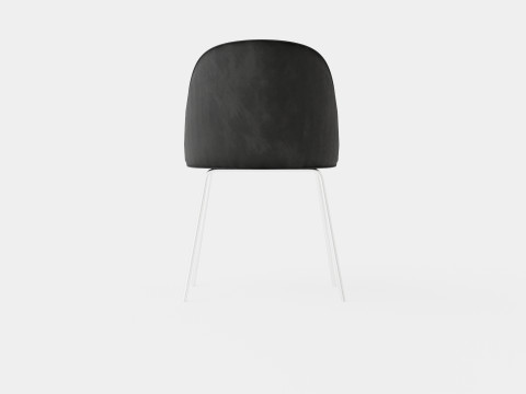 Felipe Dining Chair Velvet Gray Chrome 3D Model