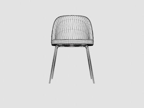 Felipe Dining Chair Velvet Gray Chrome 3D Model