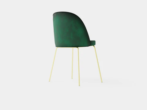 Felipe Dining Chair Velvet Green Brass 3D Model