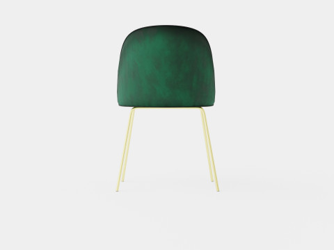 Felipe Dining Chair Velvet Green Brass Modello 3D