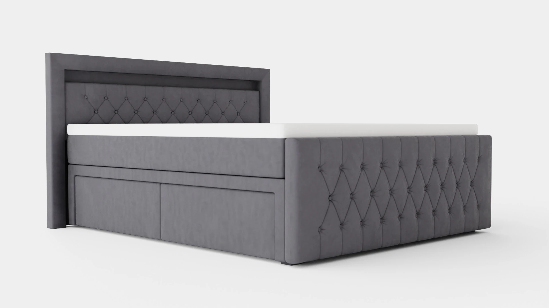 Franco Bed Pack Bed With Storage Velvet 3D Model .c4d .max .obj .3ds .fbx .stl .blend 