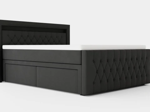 फ्रेंको बेड पैकेज कंपनी स्टोरेज एलईडी लाइटिंग ग्रे 3D मॉडल