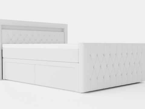 Franco Bed Package Co Storage White Artificial Leather 3D Model