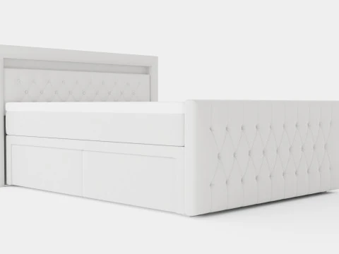 Pacote de cama Franco Co Storage Couro Artificial Branco Modelo 3D