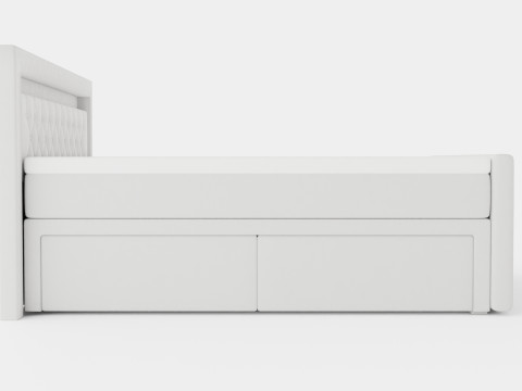 Franco Bed Package Co Storage White Artificial Leather Modelo 3D