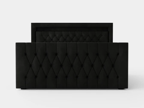 Franco Bed Package Led Lighting Black Artificial Leather 3D Model