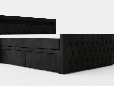 Franco Bed Package Co Storage Black Artificial Leather 3D Model