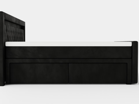 Franco Bed Package Co Storage Black Artificial Leather Model 3D