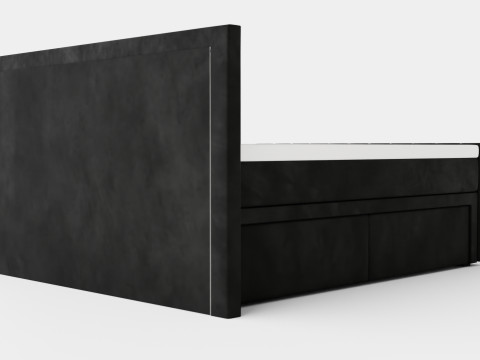 Franco Bed Package Co Storage Black Artificial Leather Model 3D