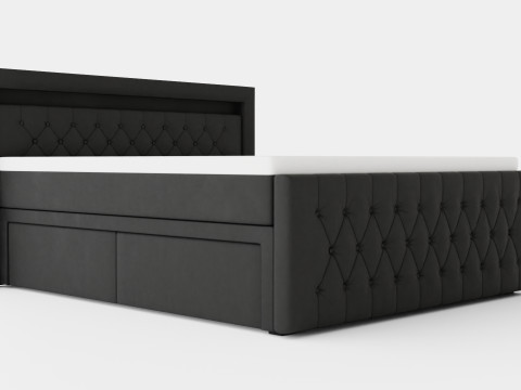 Franco Bed Package Co Storage Gray Velvet 3D Model