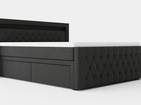 Pakiet ł&oacute;żek Franco Co Storage Szary Aksamit Model 3D