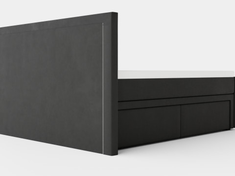Franco Bed Package Co Storage Gray Velvet 3D Model