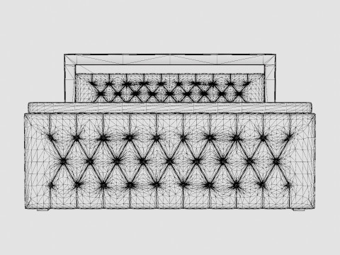 Franco Bed Package Co Storage Gray Velvet 3D Model