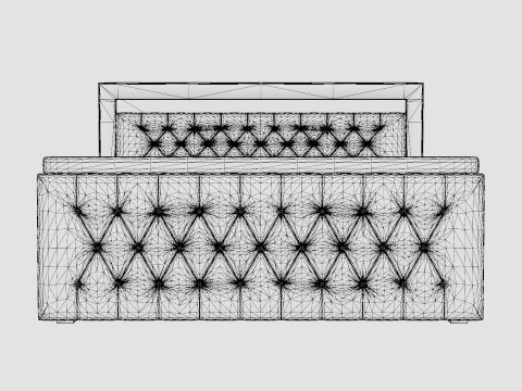 Franco Bed Package Co Storage Gray Velvet 3D Model