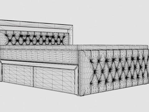 Franco Bed Package Co Storage Gray Velvet 3D Model