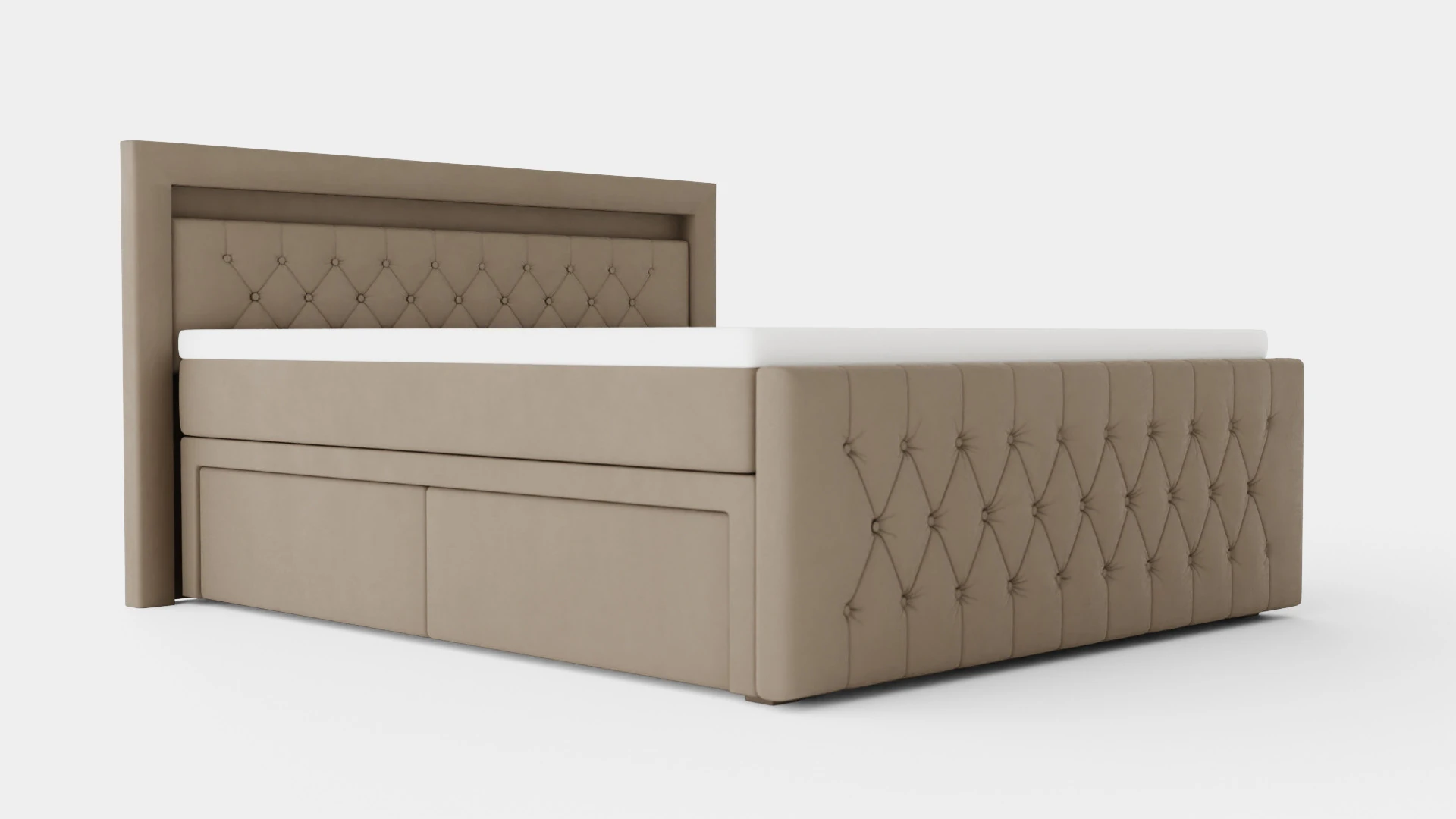 Franco Bed Package Co Storage Led Lighting Beige 3D Model .c4d .max .obj .3ds .fbx .stl .blend 