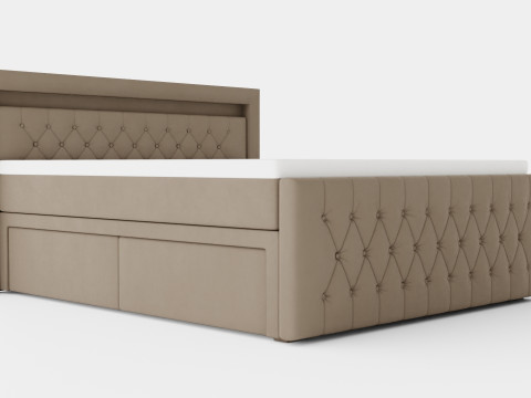 Franco Bed Package Co Storage Led Lighting Beige 3D Модель