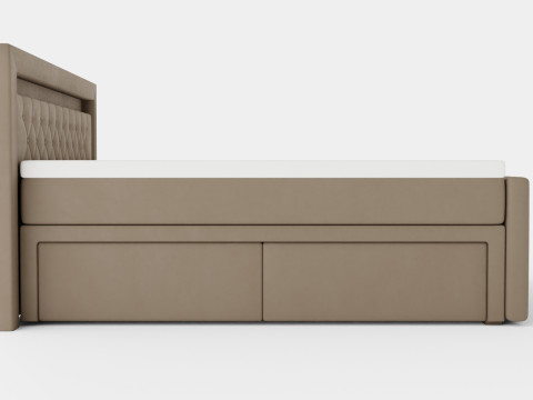 Franco Bed Package Co Storage Led Lighting Beige Modelo 3D