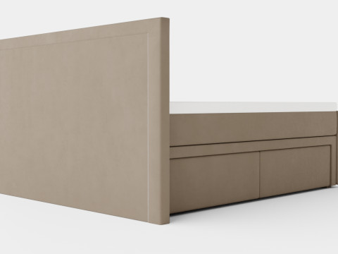 Franco Bed Package Co Storage Led Lighting Beige Modelo 3D