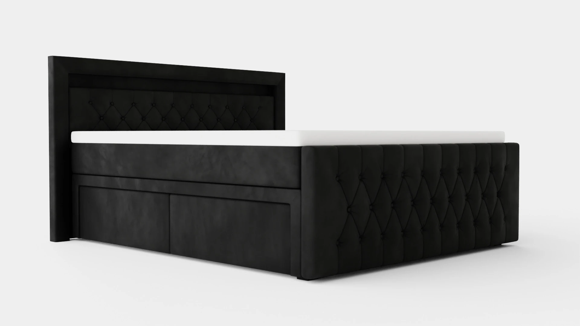 Franco Luxury Bed Package led Lighting Black 3D Model .c4d .max .obj .3ds .fbx .stl .blend 