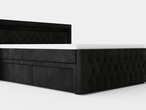 Franco Luxury Bed Package led Lighting Black 3D Model