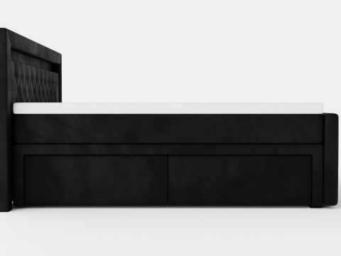 Franco Luxury Bed Package led Lighting Black Modèle 3D