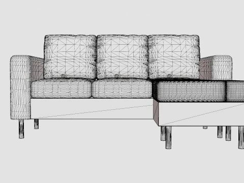 Friday Divan Sofa 3 Seater Reversible 3D Model