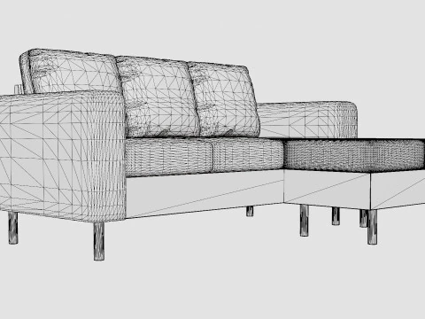 Friday Divan Sofa 3 Seater Reversible 3D Model