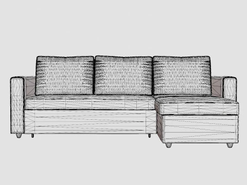 Garland Divan Bed Sofa Reversible Light Gray 3D Model