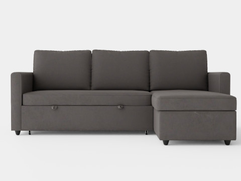 Garland Reversible Divan Bed Sofa Velvet Dark Gray 3D Model