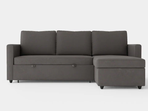 Garland Reversible Divan Bed Sofa Velvet Dark Gray 3D Model