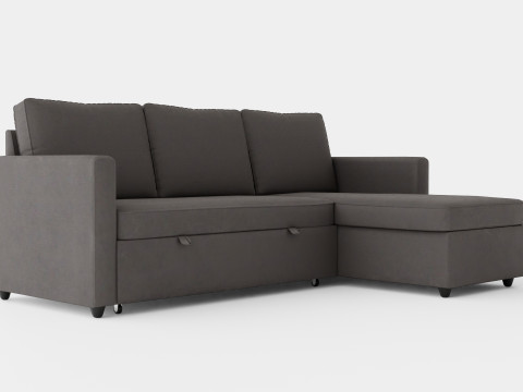 Garland Reversible Divan Bed Sofa Velvet Dark Gray 3D Model