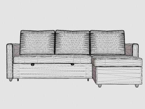Garland Reversible Divan Bed Sofa Velvet Dark Gray 3D Model